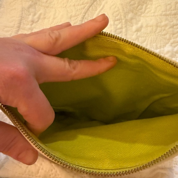 Spartina 449 Natural Linen & Leather Geometric Clutch - NWOT - Picture 9 of 11